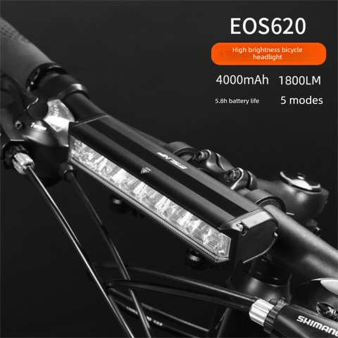 Darrahopens Sports & Fitness > Bikes & Accessories > Bicycle Parts EOS620 1800 Lumen High Power Bike Light with Stable Dual Bracket Mount - 4000mAh Long Life Battery USB Rechargeable - Anti-Glare Aluminium LED Headlight for MTB & Commuting