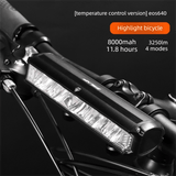Darrahopens Sports & Fitness > Bikes & Accessories > Bicycle Parts EOS640 Upgraded 3250 Lumen Super Bright Bike Light with Stable Dual Bracket Mount - 8000mAh Long Life Battery with Smart Temp Control - USB Rechargeable Aluminium MTB Headlight