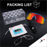 Darrahopens Sports & Fitness > Bikes & Accessories > Bicycle Parts High-End Polarized Sports Sunglasses for Men Women – UV400 Protection, Anti-Fog, Lightweight TR90 Frame, Removable Lens, Ideal for Cycling, Running, Fishing, Golf (Blue & Red)