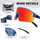 Darrahopens Sports & Fitness > Bikes & Accessories > Bicycle Parts High-End Polarized Sports Sunglasses for Men Women – UV400 Protection, Anti-Fog, Lightweight TR90 Frame, Removable Lens, Ideal for Cycling, Running, Fishing, Golf (Blue & Red)