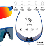 Darrahopens Sports & Fitness > Bikes & Accessories > Bicycle Parts High-End Polarized Sports Sunglasses for Men Women – UV400 Protection, Anti-Fog, Lightweight TR90 Frame, Removable Lens, Ideal for Cycling, Running, Fishing, Golf (Blue & Red)