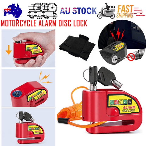 Darrahopens Sports & Fitness > Bikes & Accessories > Bicycle Parts Motorcycle Alarm Disc Lock Motor Bike Brake Security Electric Rotor Bike Lock RED