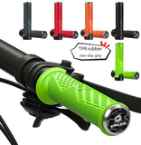 Darrahopens Sports & Fitness > Bikes & Accessories > Bicycle Parts Orange Ergonomic Lock-On Bike Grips - Anti-Slip TPR Rubber, Alloy Rings & Plugs for MTB & Commuter Bikes