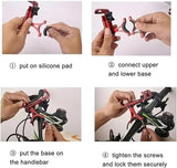 Darrahopens Sports & Fitness > Bikes & Accessories > Bicycle Parts Phone holder for bicycle and motorcycle - Universal phone holder - 360° rotatable and tiltable - Bicycle accessories - Black