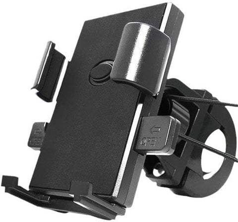 Darrahopens Sports & Fitness > Bikes & Accessories > Bicycle Parts Phone Stand - Bike Phone Holder - Anti-slip Design - Lock in One Second - 360° Rotation - Suitable for Bicycle and Motorcycle Handlebars from 15mm to 28mm, Compatible with Smartphones from 4.7 to 7.1 Inches - Black