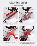 Darrahopens Sports & Fitness > Bikes & Accessories > Bicycle Parts Red Transparent Bicycle Chain Cleaner with Visualization Design - Immersion Wash Tool for Road & Mountain Bikes + Bonus Cleaning Brush