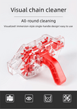 Darrahopens Sports & Fitness > Bikes & Accessories > Bicycle Parts Red Transparent Bicycle Chain Cleaner with Visualization Design - Immersion Wash Tool for Road & Mountain Bikes + Bonus Cleaning Brush