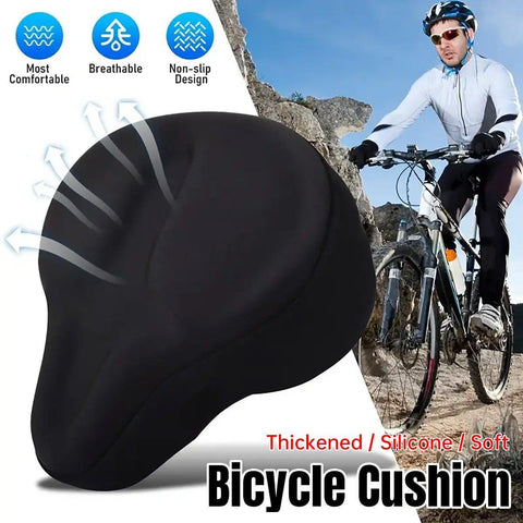 Darrahopens Sports & Fitness > Bikes & Accessories > Bicycle Parts Soft Silicone Bicycle Seat Cover Comfortable Mountain Bike Cushion Thickened
