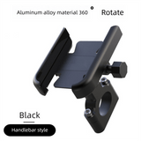 Darrahopens Sports & Fitness > Bikes & Accessories > Bicycle Parts Universal Aluminium Motorcycle Phone Holder Handlebar Mount 360 Rotation Anti-Shake CNC Metal for Bike Scooter 4-7 Inch Phones Black