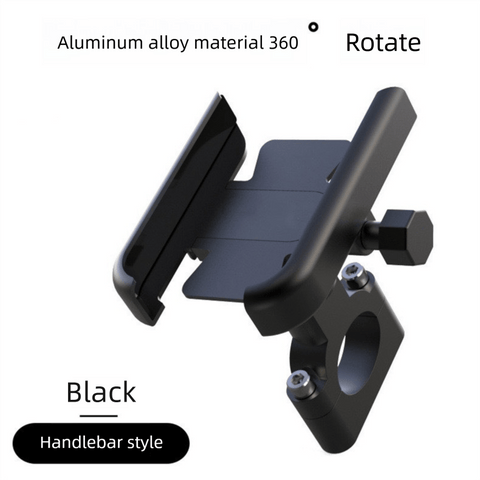 Darrahopens Sports & Fitness > Bikes & Accessories > Bicycle Parts Universal Aluminium Motorcycle Phone Holder Handlebar Mount 360 Rotation Anti-Shake CNC Metal for Bike Scooter 4-7 Inch Phones Black
