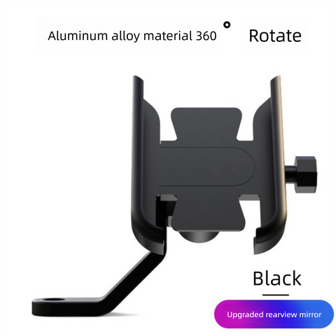 Darrahopens Sports & Fitness > Bikes & Accessories > Bicycle Parts Universal Aluminium Motorcycle Phone Holder Rearview Mirror Mount 360 Rotation Anti-Shake M3 Metal for Motorbike Scooter Black