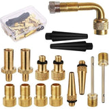 Darrahopens Sports & Fitness > Bikes & Accessories > Bicycle Parts Universal Bicycle Valve Adapter Set 15 pcs Reducing Nozzles Tire Pump Ball Pump Needle