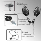 Darrahopens Sports & Fitness > Bikes & Accessories > Bicycle Parts Universal Bike Rear View Mirror, Adjustable Handlebar Rearview Mirror for Motorcycle, E-Bike, Scooter, Mountain Bike, Aluminum Alloy, Wide Angle (Black)