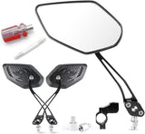 Darrahopens Sports & Fitness > Bikes & Accessories > Bicycle Parts Universal Bike Rear View Mirror, Adjustable Handlebar Rearview Mirror for Motorcycle, E-Bike, Scooter, Mountain Bike, Aluminum Alloy, Wide Angle (Black)