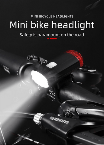 Darrahopens Sports & Fitness > Bikes & Accessories > Bicycle Parts USB Rechargeable Mini Bike Light Front & Rear Combo - 150 Lumen LED High Brightness Safety Lamp for Cycling - IPX8 Waterproof Aluminium Helmet & Handlebar Light - Black