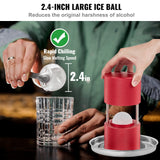 Darrahopens Sports & Fitness > Bikes & Accessories > Bicycle Parts VEVOR Ice Ball Press, 6cm Ice Ball Maker, Aircraft Al Alloy Ice Ball Press Kit for 60mm Ice Sphere, Ice Press with Tong and Drip Tray, for Whiskey, Cocktail, Bourbon, Scot on Party & Holiday, Red