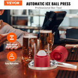 Darrahopens Sports & Fitness > Bikes & Accessories > Bicycle Parts VEVOR Ice Ball Press, 6cm Ice Ball Maker, Aircraft Al Alloy Ice Ball Press Kit for 60mm Ice Sphere, Ice Press with Tong and Drip Tray, for Whiskey, Cocktail, Bourbon, Scot on Party & Holiday, Red