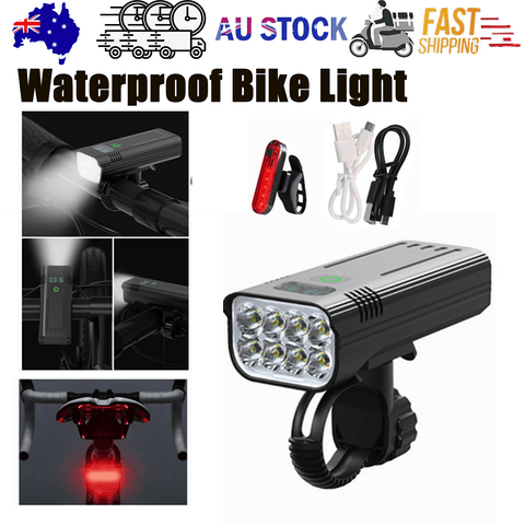 Darrahopens Sports & Fitness > Bikes & Accessories > Bicycle Parts Waterproof Bike Light Set with Digital Battery Display Aluminum Alloy 360° Mount