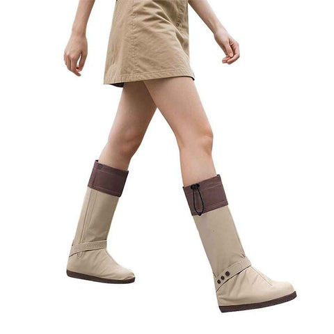 Darrahopens Sports & Fitness > Bikes & Accessories > Bicycle Parts Waterproof Rain Boot Shoe Covers Reusable for Motorcycle Riding with Zipper Non-Slip Foldable Men Women Rain Gear(L)