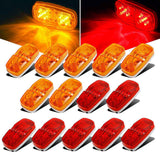 Darrahopens Sports & Fitness > Bikes & Accessories > Bicycle Stands & Storage 14x Trailer RV Marker LED Light Double Bullseye 10 Diodes Clearance Light Red/Amber,Double Bubble 12V Rectangular LED Side Marker Light Surface Mount Camper Truck