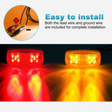 Darrahopens Sports & Fitness > Bikes & Accessories > Bicycle Stands & Storage 14x Trailer RV Marker LED Light Double Bullseye 10 Diodes Clearance Light Red/Amber,Double Bubble 12V Rectangular LED Side Marker Light Surface Mount Camper Truck