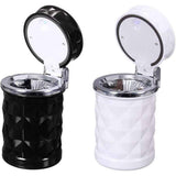 Darrahopens Sports & Fitness > Bikes & Accessories > Bicycle Stands & Storage 2 pack Auto Car Ashtray Portable with LED Light Ashtray Smokeless Smoking Stand Cylinder Cup Holder (Black and White)