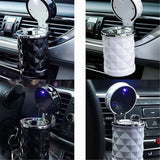 Darrahopens Sports & Fitness > Bikes & Accessories > Bicycle Stands & Storage 2 pack Auto Car Ashtray Portable with LED Light Ashtray Smokeless Smoking Stand Cylinder Cup Holder (Black and White)
