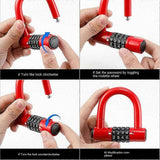 Darrahopens Sports & Fitness > Bikes & Accessories > Bicycle Stands & Storage 4 Digit U-Shape Bicycle Lock, Anti-Theft Security Code Lock In Australia - Darrahopens
