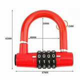 Darrahopens Sports & Fitness > Bikes & Accessories > Bicycle Stands & Storage 4 Digit U-Shape Bicycle Lock, Anti-Theft Security Code Lock In Australia - Darrahopens