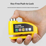 Darrahopens Sports & Fitness > Bikes & Accessories > Bicycle Stands & Storage Alarm Disc Lock with Alarm 110dB, Anti Theft Waterproof Motorcycle Disc Lock with Reminder Cable, Motorcycle Wheel Lock for Moto/Moped/Bike/E-Bike/Scooter with Disc Brake