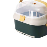 Darrahopens Sports & Fitness > Bikes & Accessories > Bicycle Stands & Storage Baby Bottle Drying Rack Nursing Bottle Storage Box Container with Swivel Vent Dust Cover Drain Tray Detachable Holder Blue
