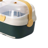 Darrahopens Sports & Fitness > Bikes & Accessories > Bicycle Stands & Storage Baby Bottle Drying Rack Nursing Bottle Storage Box Container with Swivel Vent Dust Cover Drain Tray Detachable Holder Blue