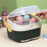 Darrahopens Sports & Fitness > Bikes & Accessories > Bicycle Stands & Storage Baby Bottle Drying Rack Nursing Bottle Storage Box Container with Swivel Vent Dust Cover Drain Tray Detachable Holder Blue
