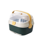 Darrahopens Sports & Fitness > Bikes & Accessories > Bicycle Stands & Storage Baby Bottle Drying Rack Nursing Bottle Storage Box Container with Swivel Vent Dust Cover Drain Tray Detachable Holder Blue