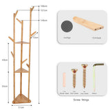 Darrahopens Sports & Fitness > Bikes & Accessories > Bicycle Stands & Storage Bamboo Coat Rack Stand with Umbrella Holder - Hanging Storage