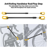 Darrahopens Sports & Fitness > Bikes & Accessories > Bicycle Stands & Storage Bike Repair Rack 360 Rotating 40 to 63Inch Height Adjustable Home Bicycle Mechanic Stand Anti-Slip Foldable Maintenance Stand with Tool Tray Max Load 60lbs