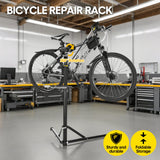 Darrahopens Sports & Fitness > Bikes & Accessories > Bicycle Stands & Storage Bike Repair Rack 360 Rotating 40 to 63Inch Height Adjustable Home Bicycle Mechanic Stand Anti-Slip Foldable Maintenance Stand with Tool Tray Max Load 60lbs