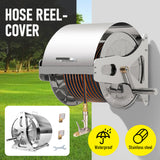 Darrahopens Sports & Fitness > Bikes & Accessories > Bicycle Stands & Storage Large Stainless Steel Garden Hose Reel Cart Portable Pipe Holder With Rainproof Sunscreen Protection Lid and Crank Handle