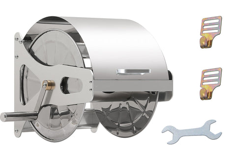 Darrahopens Sports & Fitness > Bikes & Accessories > Bicycle Stands & Storage Large Stainless Steel Garden Hose Reel Cart Portable Pipe Holder With Rainproof Sunscreen Protection Lid and Crank Handle