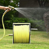 Darrahopens Sports & Fitness > Bikes & Accessories > Bicycle Stands & Storage Large Stainless Steel Garden Hose Reel Cart Portable Pipe Holder With Rainproof Sunscreen Protection Lid and Crank Handle