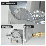 Darrahopens Sports & Fitness > Bikes & Accessories > Bicycle Stands & Storage Large Stainless Steel Garden Hose Reel Cart Portable Pipe Holder With Rainproof Sunscreen Protection Lid and Crank Handle