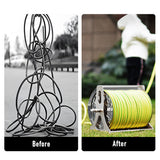 Darrahopens Sports & Fitness > Bikes & Accessories > Bicycle Stands & Storage Large Stainless Steel Garden Hose Reel Cart Portable Pipe Holder With Rainproof Sunscreen Protection Lid and Crank Handle
