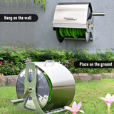 Darrahopens Sports & Fitness > Bikes & Accessories > Bicycle Stands & Storage Large Stainless Steel Garden Hose Reel Cart Portable Pipe Holder With Rainproof Sunscreen Protection Lid and Crank Handle