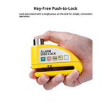 Darrahopens Sports & Fitness > Bikes & Accessories > Bicycle Stands & Storage Motorcycle Alarm Disc Brake Lock, Motorcycle Locks Anti Theft Security Wheel Disc Lock Waterproof 110dB Alarm SoundReminder （Light yellow+locking rope）