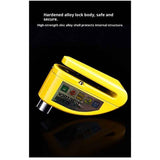Darrahopens Sports & Fitness > Bikes & Accessories > Bicycle Stands & Storage Motorcycle Alarm Disc Brake Lock, Motorcycle Locks Anti Theft Security Wheel Disc Lock Waterproof 110dB Alarm SoundReminder （Light yellow+locking rope）
