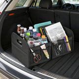 Darrahopens Sports & Fitness > Bikes & Accessories > Bicycle Stands & Storage Trunk Organizer For Sedan,Car Organizers and Storage, Waterproof Collapsible & Adjustable Straps,Sturdy Car Organization for Car Accessories, Tools,Sundries,2 Compartment（Black