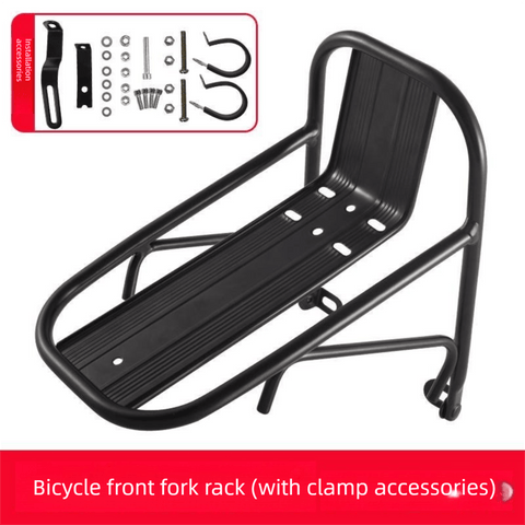 Darrahopens Sports & Fitness > Bikes & Accessories > Bicycle Stands & Storage Universal Aluminium Bicycle Front Rack Carrier with Mounting Hose Clamps for MTB Fork Cargo Shelf Black