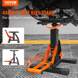 Darrahopens Sports & Fitness > Bikes & Accessories > Bicycle Stands & Storage VEVOR Dirt Bike Lift Stand, Motorcycle Jack Lift Stand 440 lbs Capacity and Hydraulic Lift Operation, Adjustable Height Hoist Table, for Dirt Pit Bike Repair, Maintenance, Dirt Bike Accessories