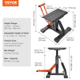 Darrahopens Sports & Fitness > Bikes & Accessories > Bicycle Stands & Storage VEVOR Dirt Bike Lift Stand, Motorcycle Jack Lift Stand 440 lbs Capacity and Hydraulic Lift Operation, Adjustable Height Hoist Table, for Dirt Pit Bike Repair, Maintenance, Dirt Bike Accessories