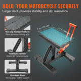 Darrahopens Sports & Fitness > Bikes & Accessories > Bicycle Stands & Storage VEVOR Dirt Bike Lift Stand, Motorcycle Jack Lift Stand 440 lbs Capacity and Hydraulic Lift Operation, Adjustable Height Hoist Table, for Dirt Pit Bike Repair, Maintenance, Dirt Bike Accessories